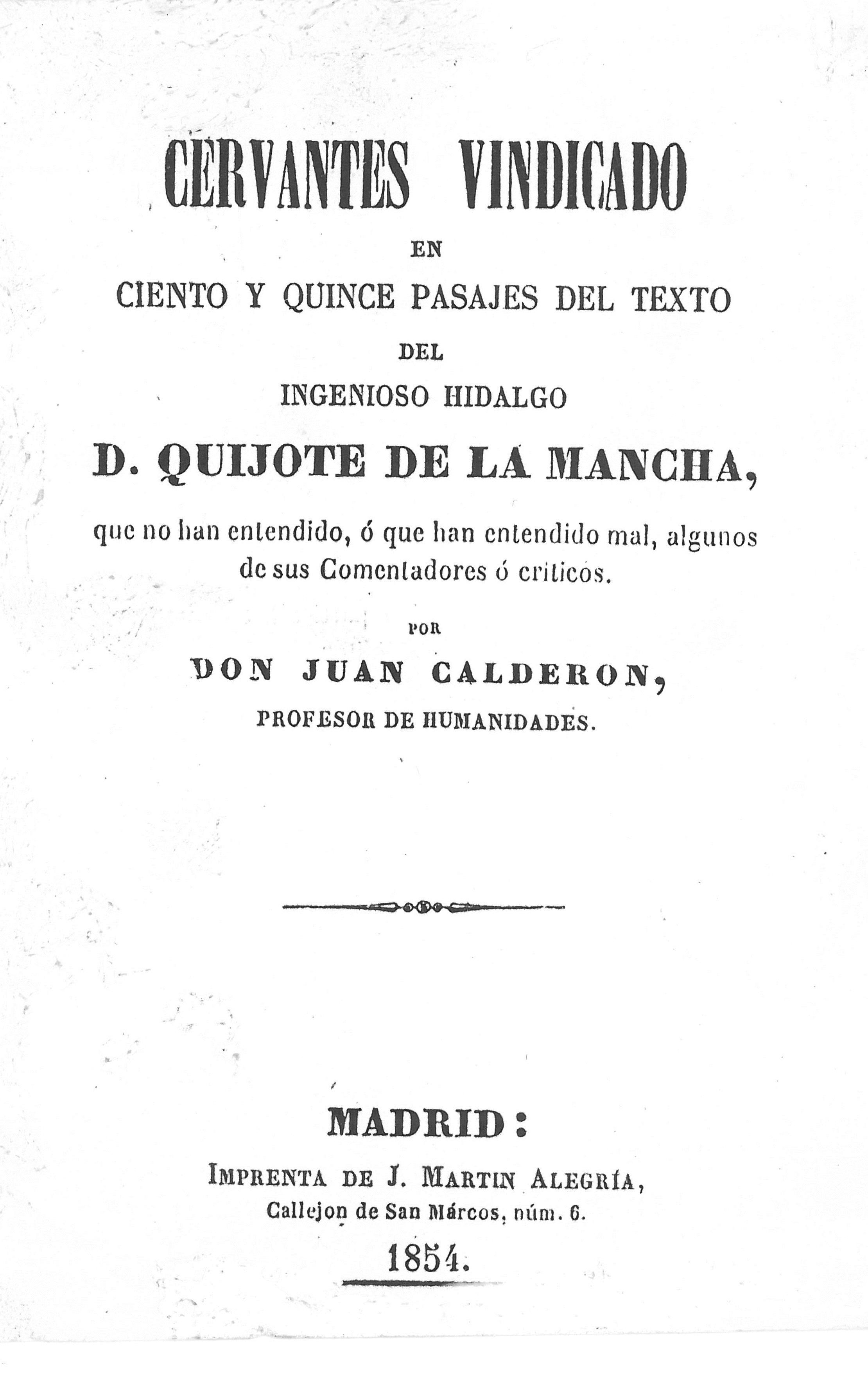 LA OBRA LITERARIA DE JUAN CALDERÓN